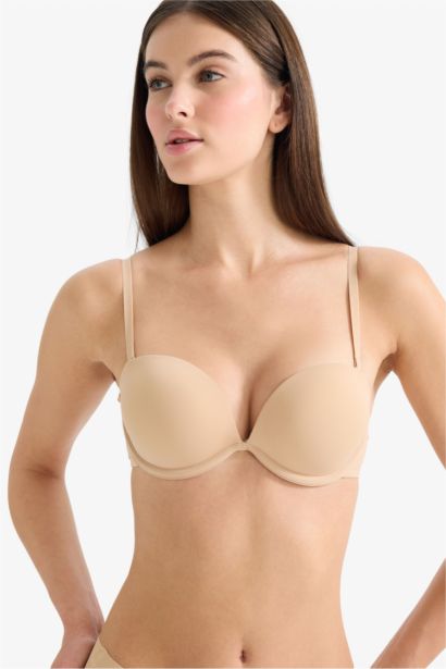 Micro Covered Half Padded Underwired Strapless Bra