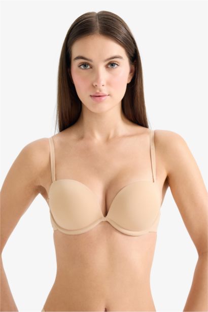 Micro Covered Half Padded Underwired Strapless Bra