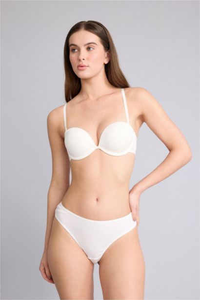 Micro Covered Half Padded Underwired Strapless Bra