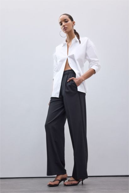 Oversize Fit Poplin Long Sleeve Shirt