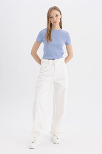 Fitted Ribana Basic Short Sleeve T-Shirt