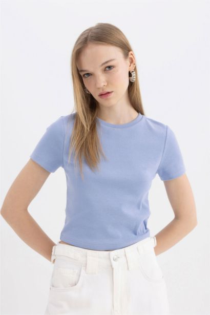 Fitted Ribana Basic Short Sleeve T-Shirt