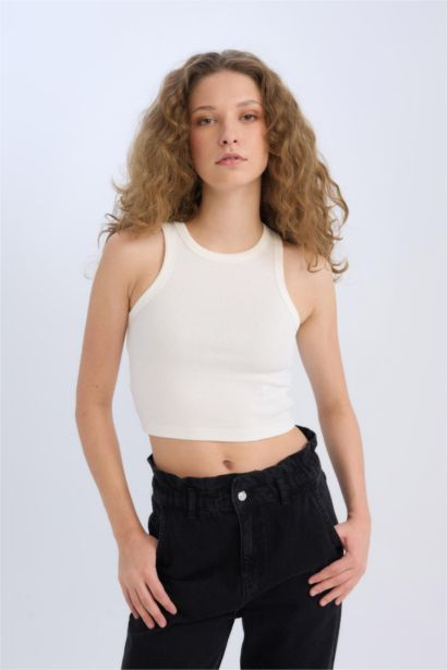 Afra x DeFacto Fitted Halter Yaka Fitilli Kaşkorse Atlet