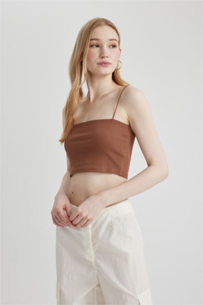 Fitted Ribbed Camisole Crop Top