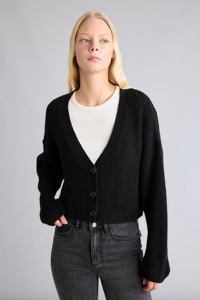 Cardigan à col V Coupe régulière