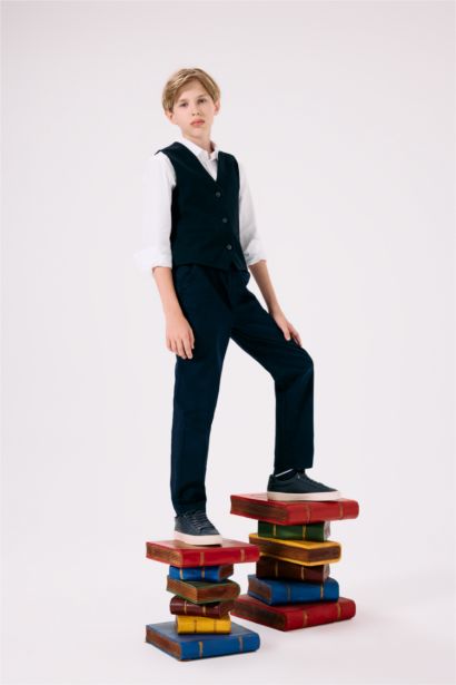 Boy Straight Leg Gabardine Trousers