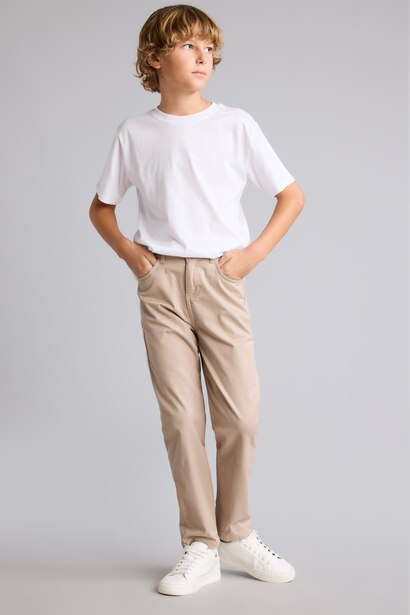 Düz Paça Gabardin Pantolonu Erkek Çocuk