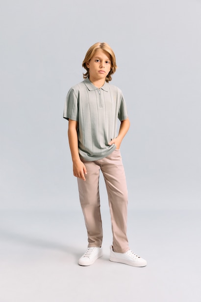 Düz Paça Gabardin Pantolonu Erkek Çocuk
