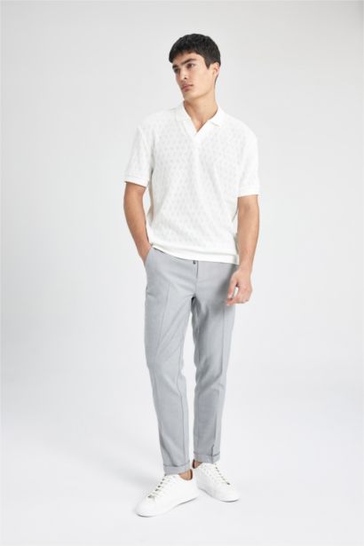 بنطلون جوجر بحافة مزدوجة