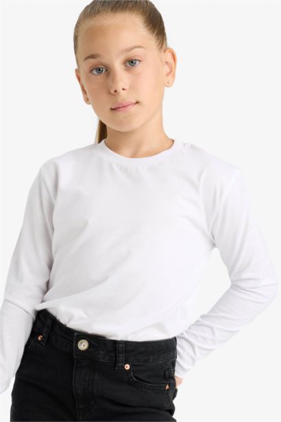 Girl Regular Fit Crew Neck Long Sleeve T-Shirt