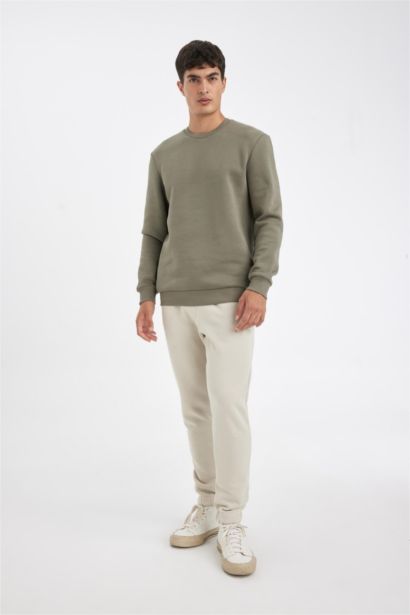 Relax Fit Kalın Jogger Eşofman Altı Basic Düz Beli Bağcıklı Lastikli Paça Cepli