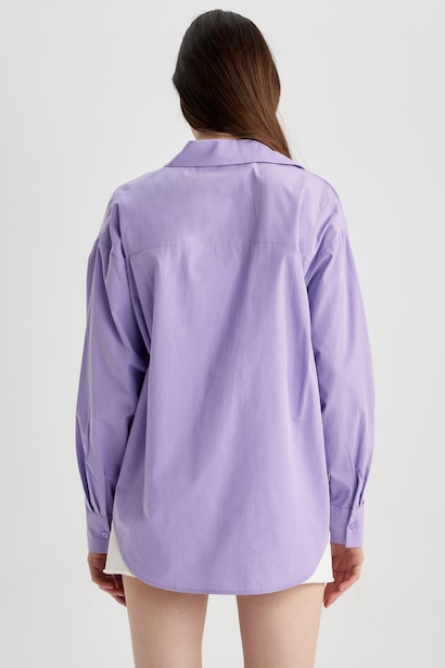 Oversize Fit Poplin Long Sleeve Shirt