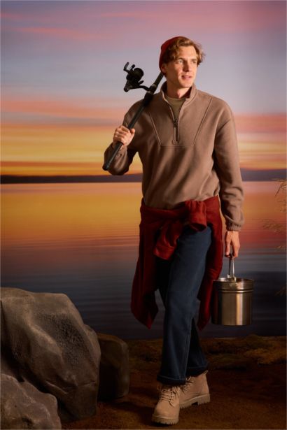 بنطرون جينز ترمال كومفورت فيت وخصر عالي