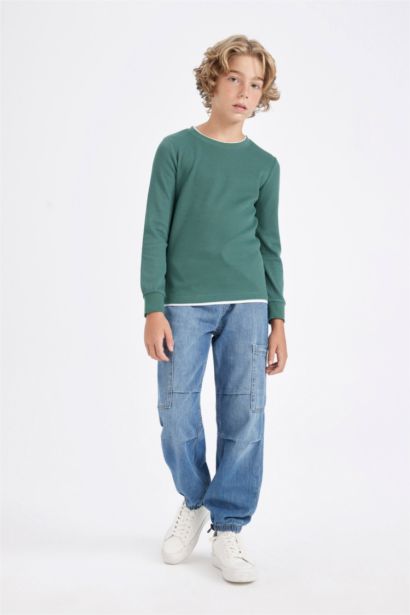 Boy Crew Neck Waffle T-Shirt