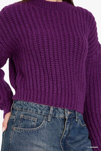 Oversize Fit Crew Neck Basic Dress Pullover