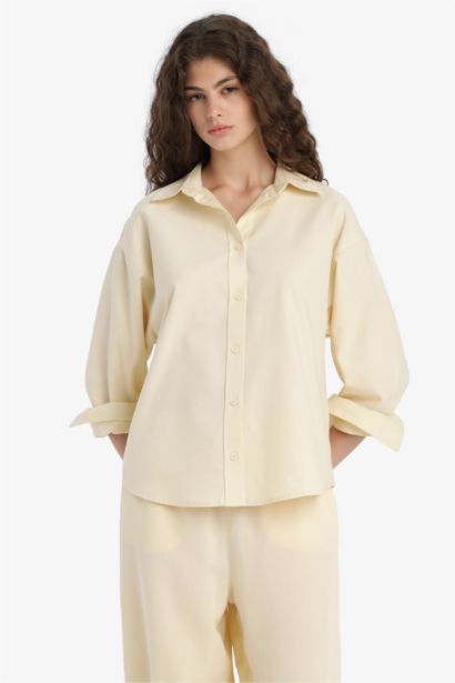 Chemise oversize en oxford à manches longues
