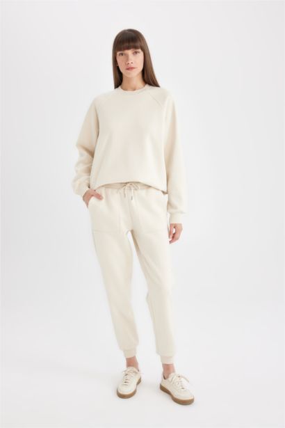 Sweat-shirt Oversize casual basique en tissu épais à col rond