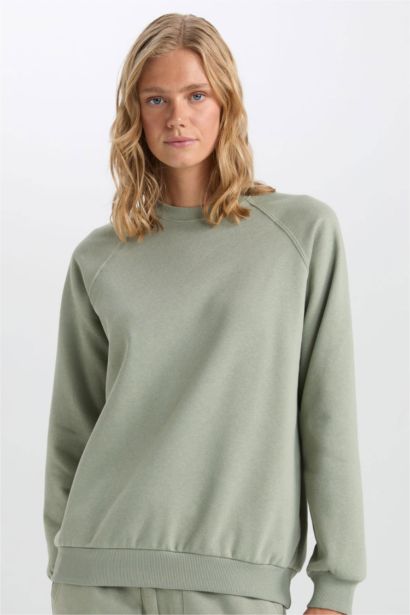 Sweat-shirt Oversize basique en tissu épais à Col rond