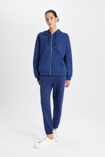 Pocketed Normal Waist Thick Basic Jogger Sweatpants