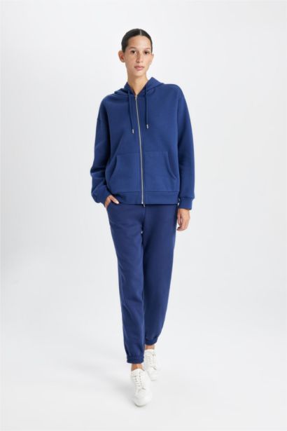 Pocketed Normal Waist Thick Basic Jogger Sweatpants