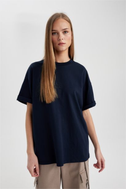 Oversize Fit Crew Neck Short Sleeve T-Shirt