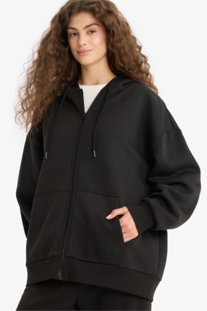 Oversize толстовка с капюшоном и застежкой на молнии