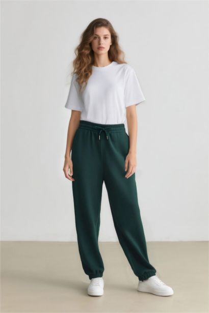 Jogger Kalın Eşofman Altı Cepli Yüksek Bel