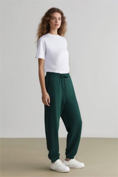 Jogger Kalın Eşofman Altı Cepli Yüksek Bel