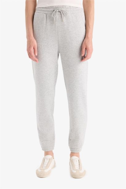 Jogger Fit Basic High Waist Thick Fabric Trousers