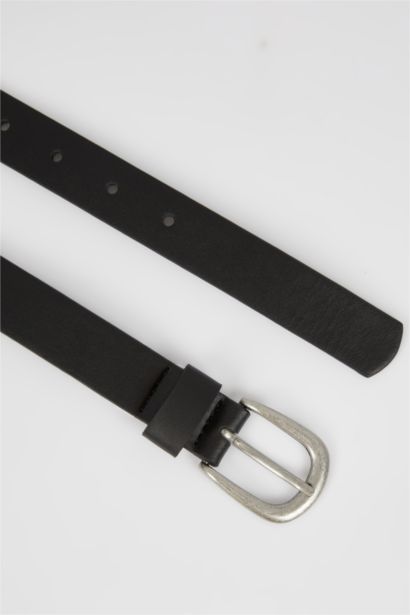 Women's Rectangle Buckle Faux Leather Belt