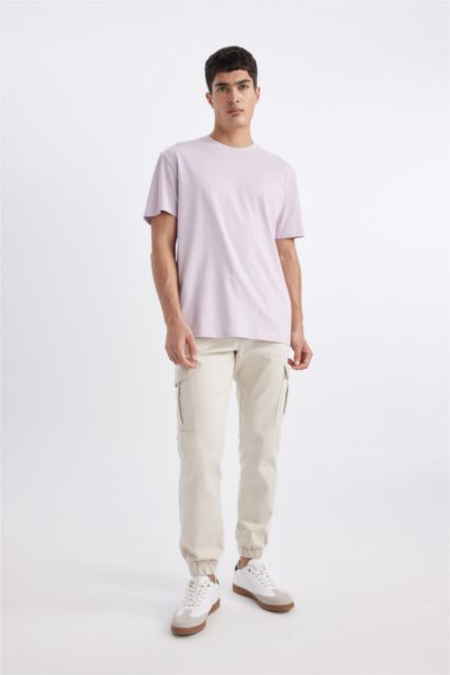 New Regular Fit Crew Neck Cotton Basic T-Shirt