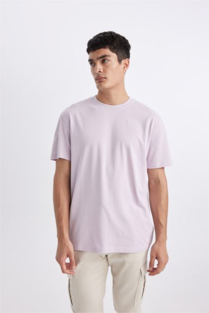 New Regular Fit Crew Neck Cotton Basic T-Shirt