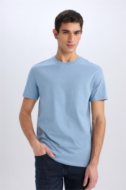 New Regular Fit Crew Neck Basic T-Shirt