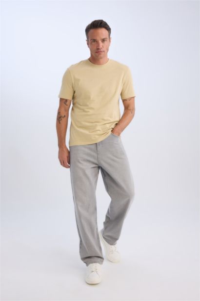 New Regular Fit Crew Neck Basic Short Sleeve T-Shirt