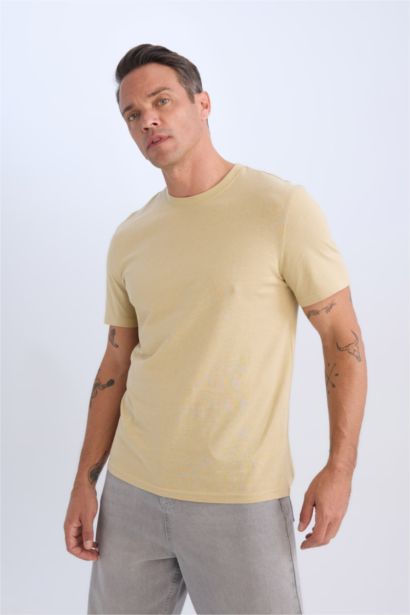 New Regular Fit Crew Neck Basic Short Sleeve T-Shirt