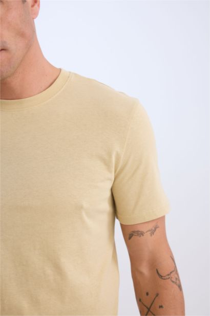 New Regular Fit Crew Neck Basic Short Sleeve T-Shirt
