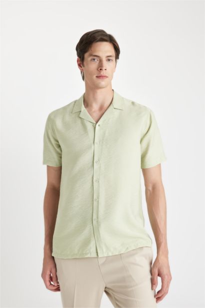 قميص نص كم ايروبين مودرن فيت بياقة بولو