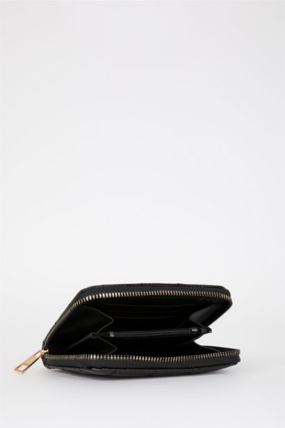 Kadın Dikiş Desenli Suni Deri Cüzdan