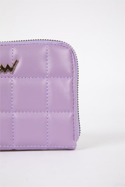 Stitch Patterned Faux Leather Wallet