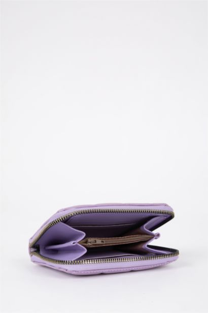 Stitch Patterned Faux Leather Wallet
