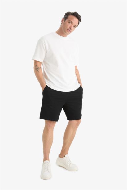 Slim Fit Pocketed Basic Bermuda Shorts
