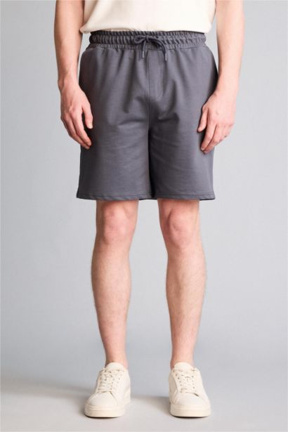 Slim Fit Thin Sweatshirt Fabric Shorts