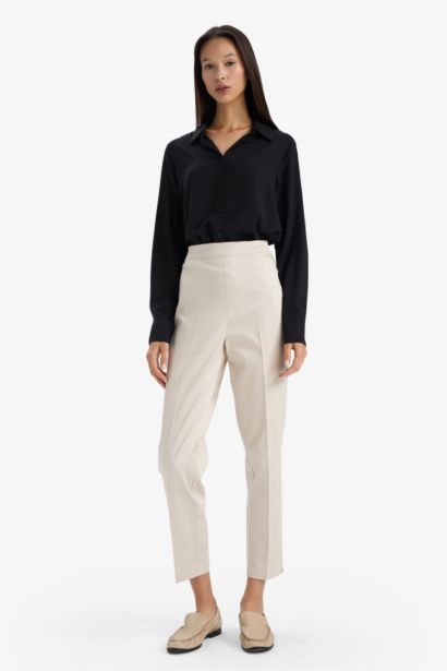 قميص كم طويل قصة عادية بياقة قميص