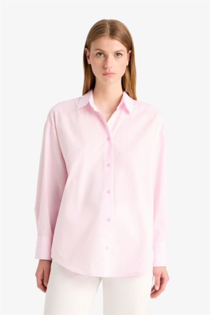 Oversize Fit Poplin Long Sleeve Shirt
