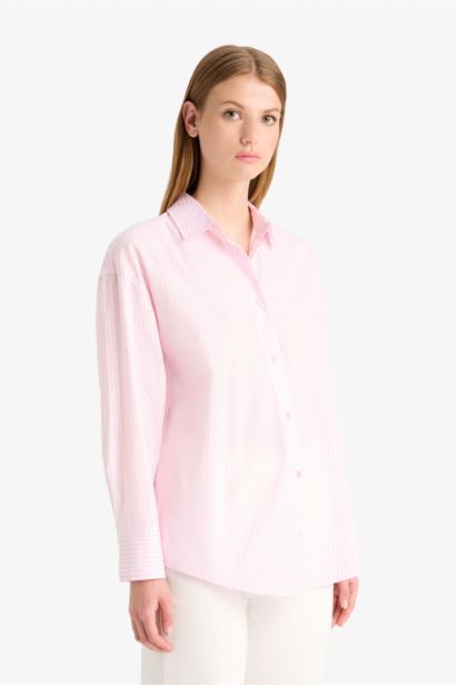 Oversize Fit Poplin Long Sleeve Shirt