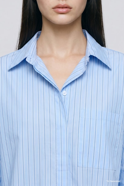 Oversize Shirt Collar Poplin Shirt