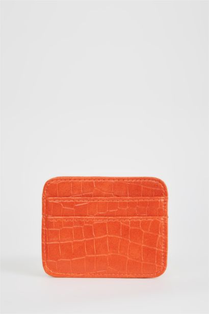 Women's Faux Leather Croco Card Holder