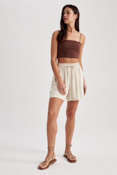 Relax Fit Normal Waist Viscose Shorts