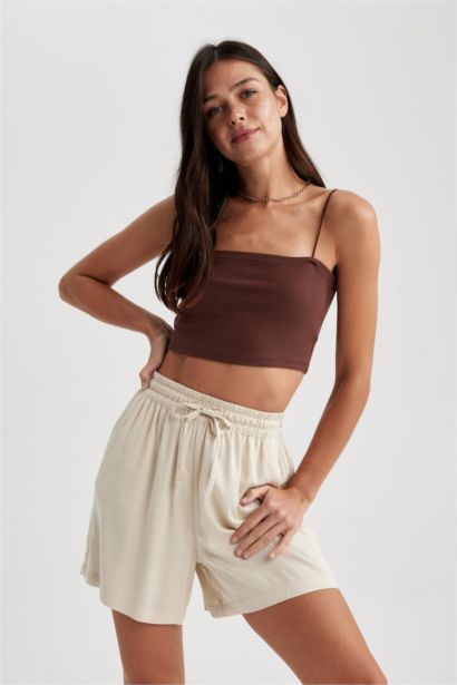 Relax Fit Normal Waist Viscose Shorts