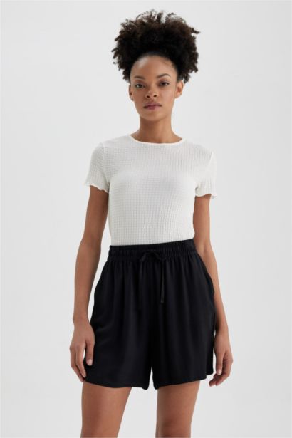 Relax Fit Normal Waist Viscose Shorts